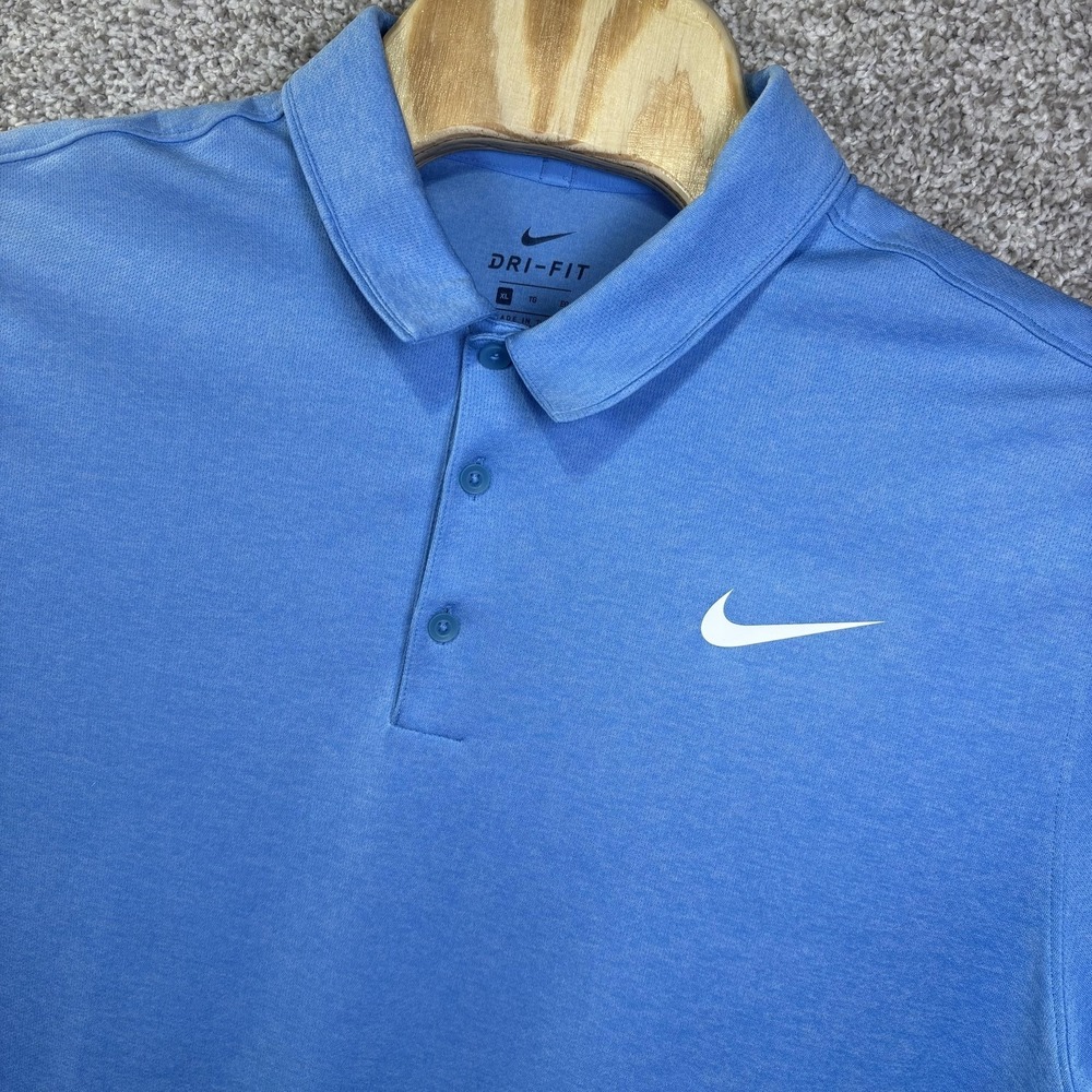Nike Dri-FIT Mens XL Blue Heather Golf Polo Shirt AO9704-412‎